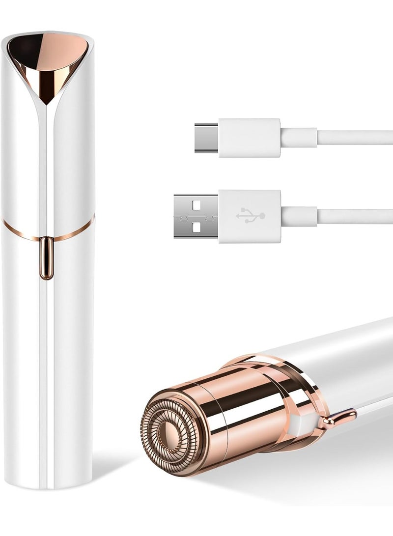 جهاز إزالة شعر الوجه للنساء، جهاز صغير لإزالة الشعر، ماكينة حلاقة كهربائية محمولة لإزالة شعر منطقة البكيني، الشفاه، الذقن، الإبط، شعر الوجه، الأصابع، الرقبة، الخدين، وقابل لإعادة الشحن - Image 1